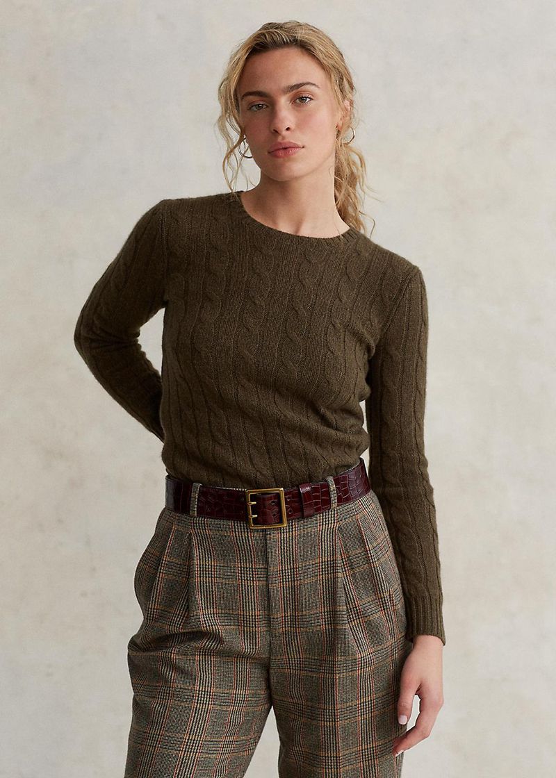 Sueter Polo Ralph Lauren Mujer Cable-Knit Cashmere Jumper Chile Marrones HOZDL-7916